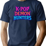K-Pop Demon Hunters Glamour Grit The Iconic Gradient Crest T-Shirt for Men & Women, T-Shirts Graphic Tee - Navy