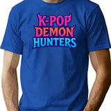 K-Pop Demon Hunters Glamour Grit The Iconic Gradient Crest T-Shirt for Men & Women, T-Shirts Graphic Tee - Blue