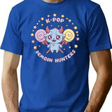 K-Pop Demon Hunters Kawaii Monster Patrol T-Shirt for Men & Women, T-Shirts Graphic Tee - Blue