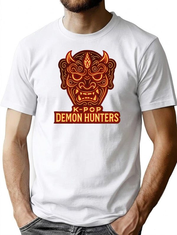 K-Pop Demon Hunters Korean Art Fusion T-Shirt for Men & Women, T-Shirts Graphic Tee - White