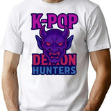 K-Pop Demon Hunters Mask Emblem No Outline Sticker T-Shirt for Men & Women, T-Shirts Graphic Tee - White