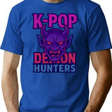 K-Pop Demon Hunters Mask Emblem No Outline Sticker T-Shirt for Men & Women, T-Shirts Graphic Tee - Blue