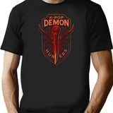 K-Pop Demon Hunters Microphone Sword Emblem T-Shirt for Men & Women, T-Shirts Graphic Tee - Black