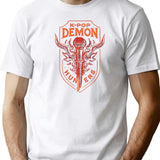 K-Pop Demon Hunters Microphone Sword Emblem T-Shirt for Men & Women, T-Shirts Graphic Tee - White