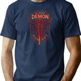 K-Pop Demon Hunters Microphone Sword Emblem T-Shirt for Men & Women, T-Shirts Graphic Tee - Navy