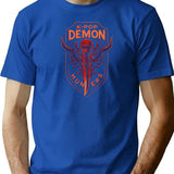 K-Pop Demon Hunters Microphone Sword Emblem T-Shirt for Men & Women, T-Shirts Graphic Tee - Blue