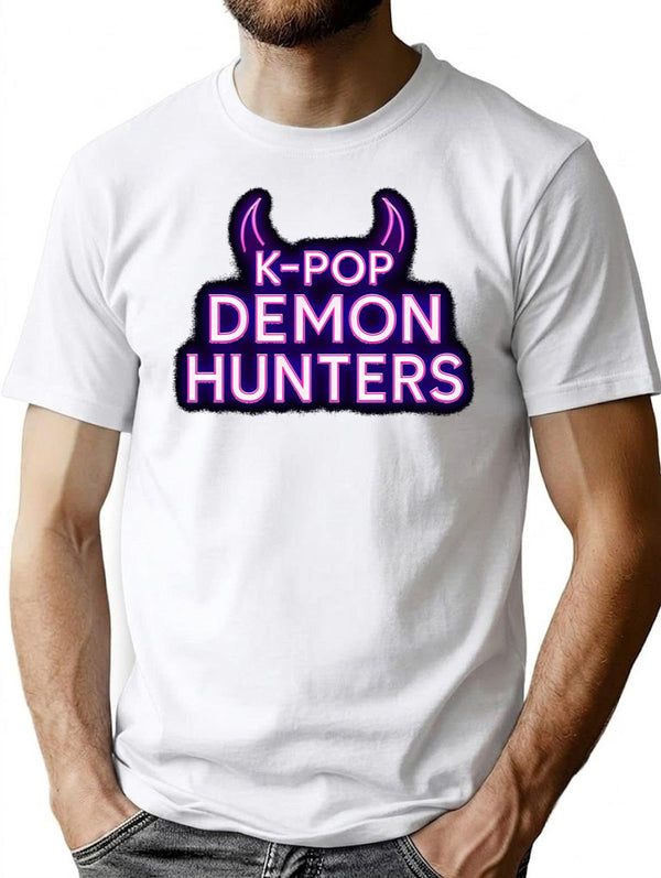 K-Pop Demon Hunters Minimalist Demonic Emblem T-Shirt for Men & Women, T-Shirts Graphic Tee - White