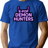 K-Pop Demon Hunters Minimalist Demonic Emblem T-Shirt for Men & Women, T-Shirts Graphic Tee - Blue