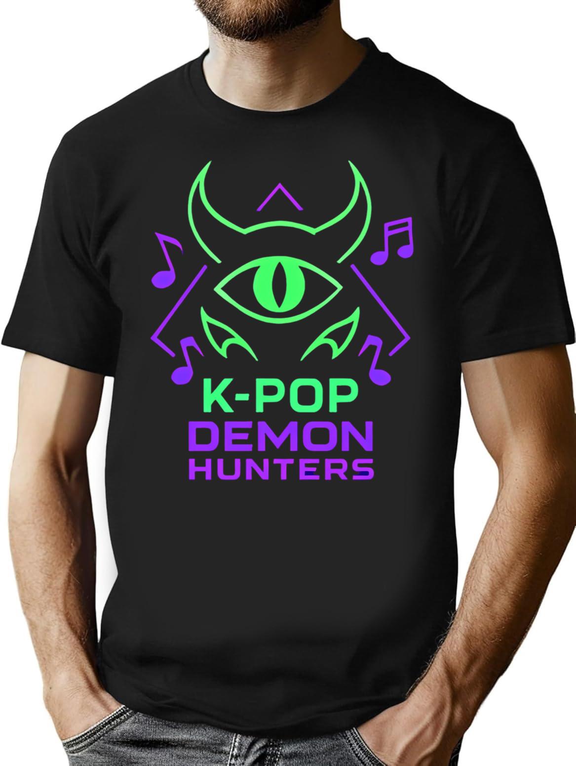 K-Pop Demon Hunters Mystic Eye Emblem T-Shirt for Men & Women, T-Shirts Graphic Tee - Black