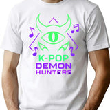 K-Pop Demon Hunters Mystic Eye Emblem T-Shirt for Men & Women, T-Shirts Graphic Tee - White