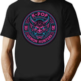 K-Pop Demon Hunters Neon Guardian Emblem T-Shirt for Men & Women, T-Shirts Graphic Tee - Black