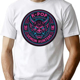 K-Pop Demon Hunters Neon Guardian Emblem T-Shirt for Men & Women, T-Shirts Graphic Tee - White