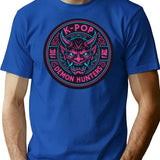 K-Pop Demon Hunters Neon Guardian Emblem T-Shirt for Men & Women, T-Shirts Graphic Tee - Blue