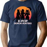 K-Pop Demon Hunters Shadows Of The Stage Blades Of The Night The Huntress Trio T-Shirt for Men & Women, T-Shirts Graphic Tee - Navy