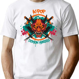 K-Pop Demon Hunters Street Style Demon Crew T-Shirt for Men & Women, T-Shirts Graphic Tee - White