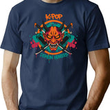 K-Pop Demon Hunters Street Style Demon Crew T-Shirt for Men & Women, T-Shirts Graphic Tee - Navy