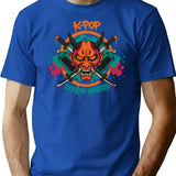 K-Pop Demon Hunters Street Style Demon Crew T-Shirt for Men & Women, T-Shirts Graphic Tee - Blue