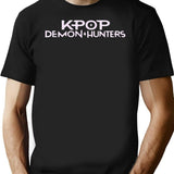 K-Pop Demon Hunters Typographic Design T-Shirt for Men & Women, T-Shirts Graphic Tee - Black