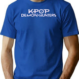 K-Pop Demon Hunters Typographic Design T-Shirt for Men & Women, T-Shirts Graphic Tee - Blue