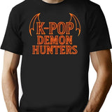 K-Pop Demon Hunters Winged Typography T-Shirt for Men & Women, T-Shirts Graphic Tee - Black