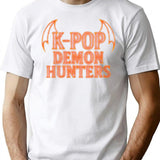 K-Pop Demon Hunters Winged Typography T-Shirt for Men & Women, T-Shirts Graphic Tee - White