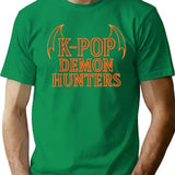 K-Pop Demon Hunters Winged Typography T-Shirt for Men & Women, T-Shirts Graphic Tee - Green