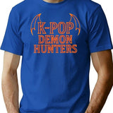 K-Pop Demon Hunters Winged Typography T-Shirt for Men & Women, T-Shirts Graphic Tee - Blue