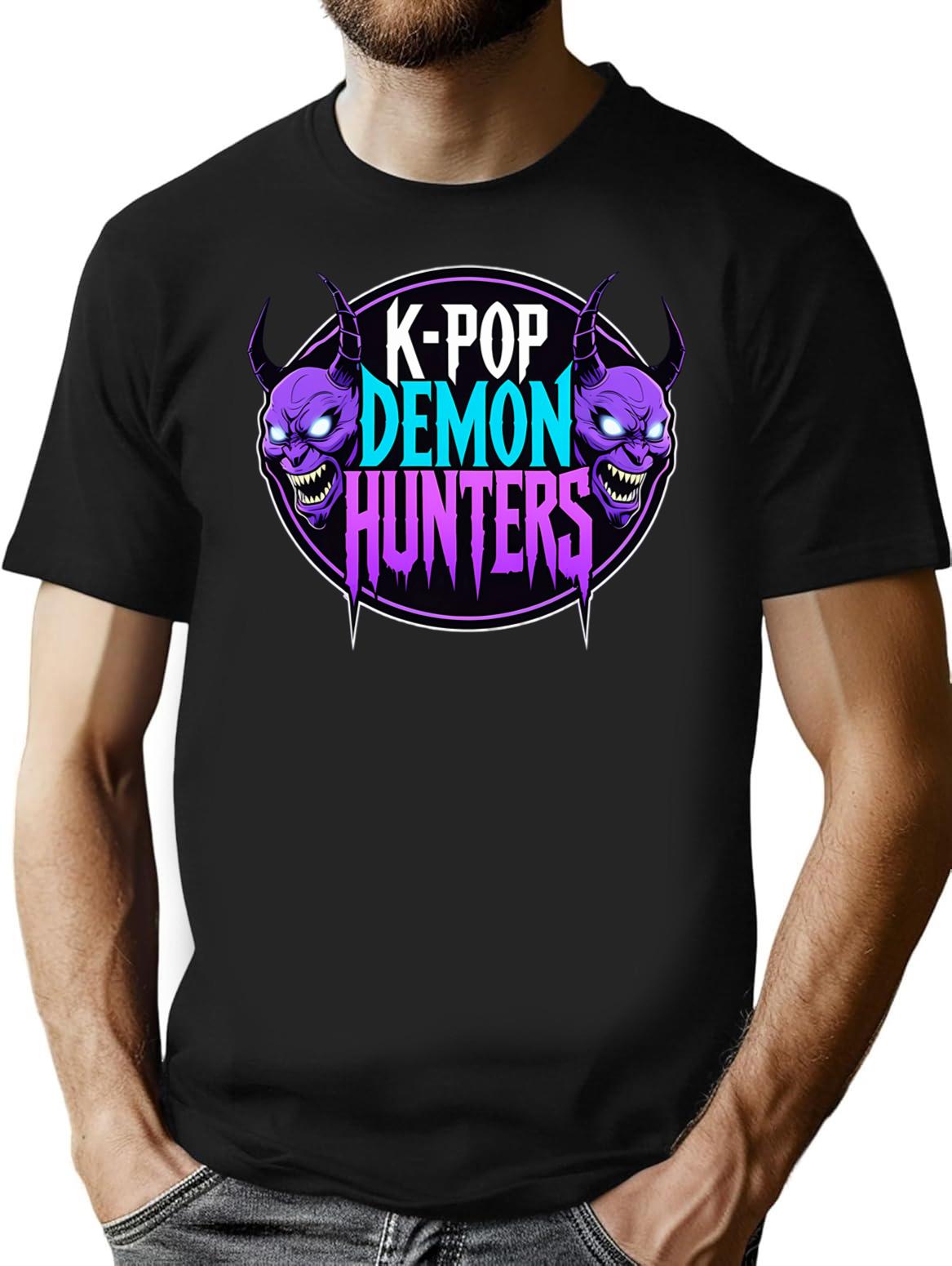 K-Pop Demon Hunters T-Shirt for Men & Women, T-Shirts Graphic Tee - Black