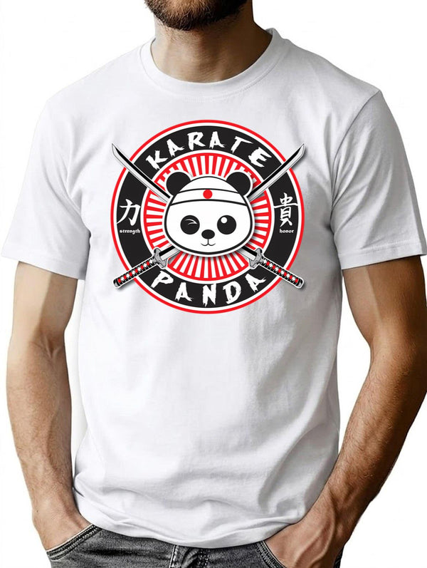 Karate Panda Strength And Honor T-Shirt for Men & Women, T-Shirts Graphic Tee - White