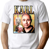 Karl Pilkington Homage Funny T-Shirt - Sarcastic Humor Graphic Tee - White