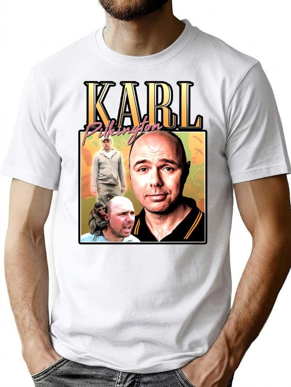 Karl Pilkington Homage Funny T-Shirt - Sarcastic Humor Graphic Tee - White