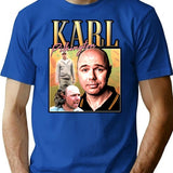Karl Pilkington Homage Funny T-Shirt - Sarcastic Humor Graphic Tee - Blue