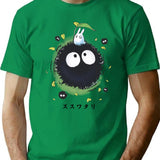 Kawaii Susuwatari Soot Sprites Funny Vintage (1) T-Shirt - Green