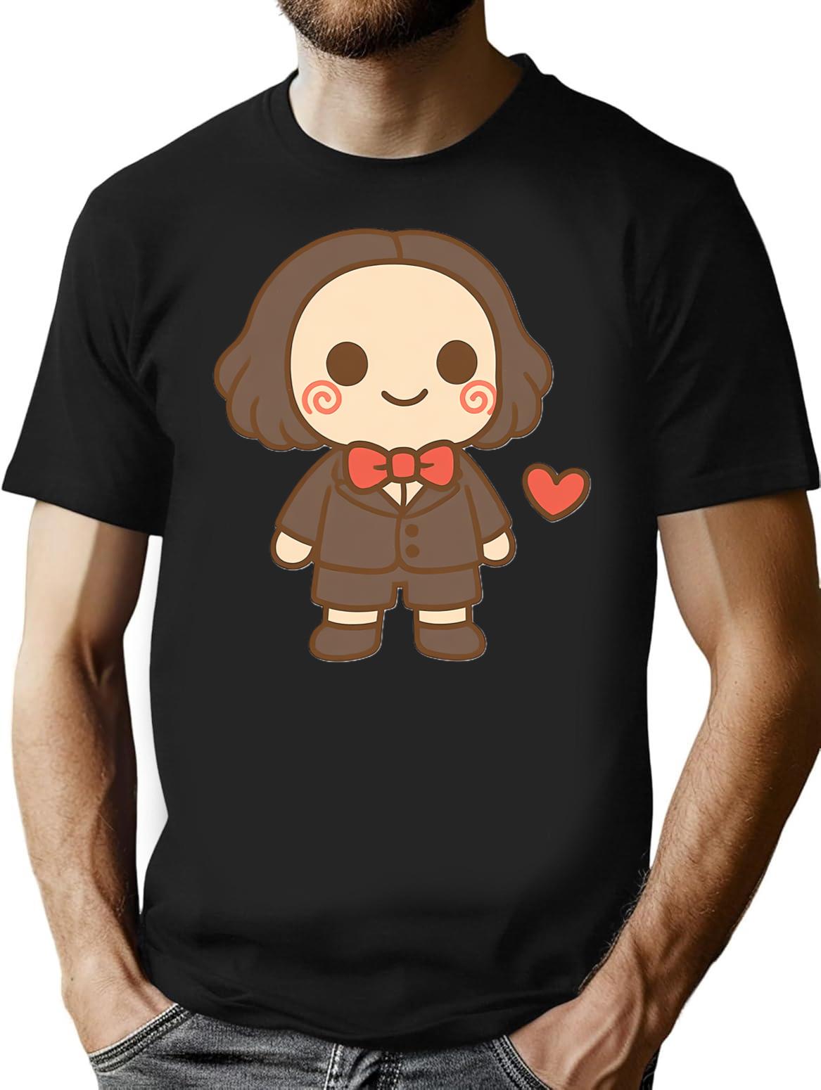 Kawaiihorrorheartred T-Shirt for Men & Women, T-Shirts Graphic Tee - Black