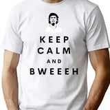 Keep Calm And Bweeeh T-Shirt - Retro Graphic Tee for Men & Women - White