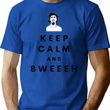Keep Calm And Bweeeh T-Shirt - Retro Graphic Tee for Men & Women - Blue