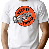 Keep It Twisted T-Shirt - Retro Graphic Tee for Men & Women - White