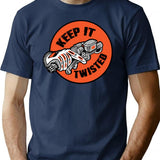 Keep It Twisted T-Shirt - Retro Graphic Tee for Men & Women - Navy