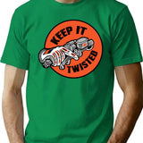 Keep It Twisted T-Shirt - Retro Graphic Tee for Men & Women - Green