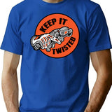 Keep It Twisted T-Shirt - Retro Graphic Tee for Men & Women - Blue