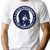 Kei.th Richar.ds For President Music Band - Classic Hackney Diamonds Tour T-Shirt - White