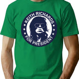 Kei.th Richar.ds For President Music Band - Classic Hackney Diamonds Tour T-Shirt - Green