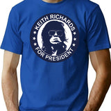 Kei.th Richar.ds For President Music Band - Classic Hackney Diamonds Tour T-Shirt - Blue