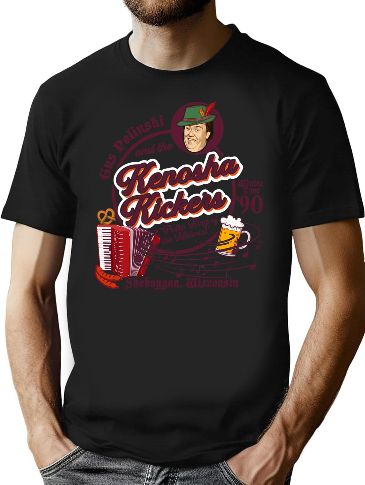 Kenosha Kickers The Polka King Of The Midwest T-Shirt for Men & Women, T-Shirts Graphic Tee - Black