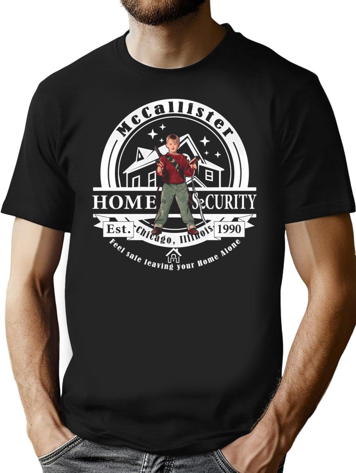 Kevin Home Security T-Shirt for Men & Women, T-Shirts Graphic Tee - Black