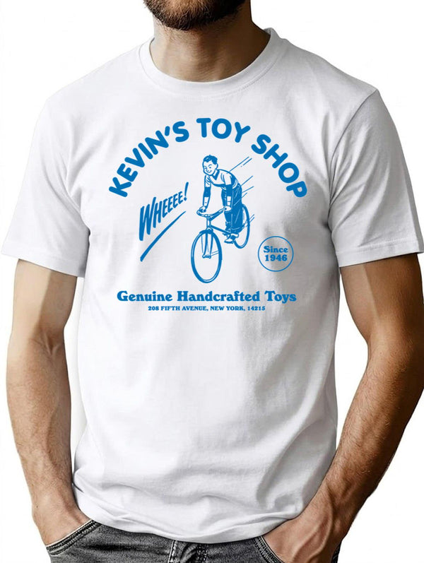 Kevin's Toy Shop T-Shirt - Retro Graphic Tee for Men & Women - White