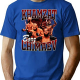 Khamzat Chimaev Bootleg Bootleg Graphic T-Shirt - Blue