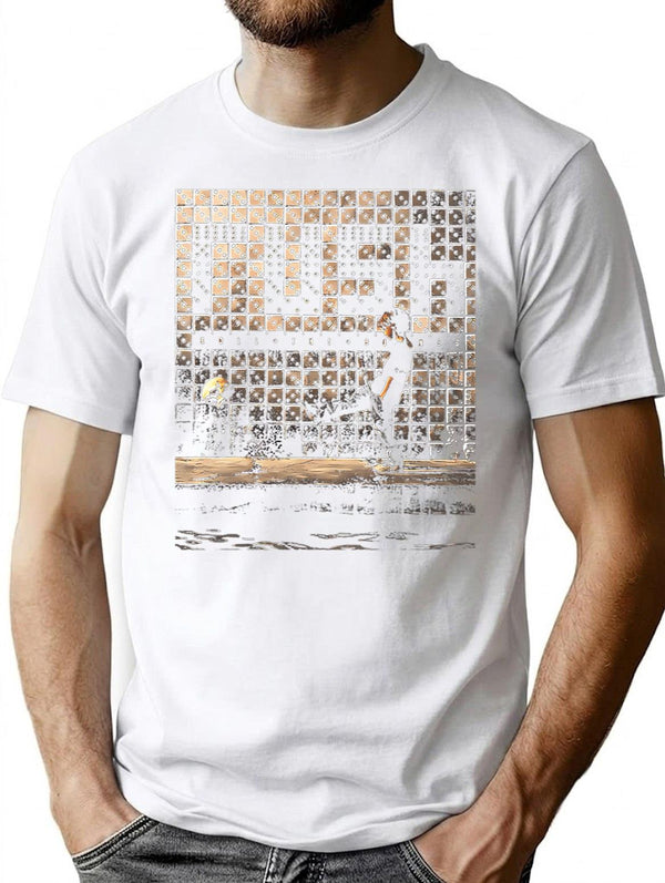 Kick Skeleaton T-Shirt - Retro Graphic Tee for Men & Women - White
