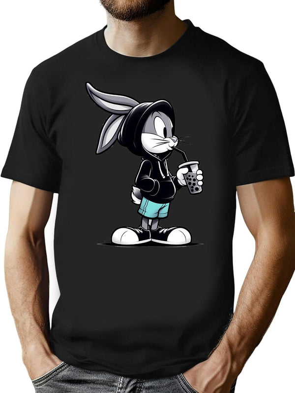Kid Bugsbunny T-Shirt - Retro Graphic Tee for Men & Women - Black