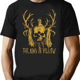 King In Yellow Horned Skull T-Shirt for Men & Women, T-Shirts Graphic Tee - Black